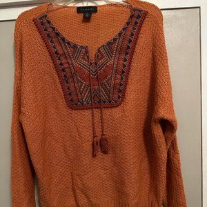 Tahari orange long sleeve top